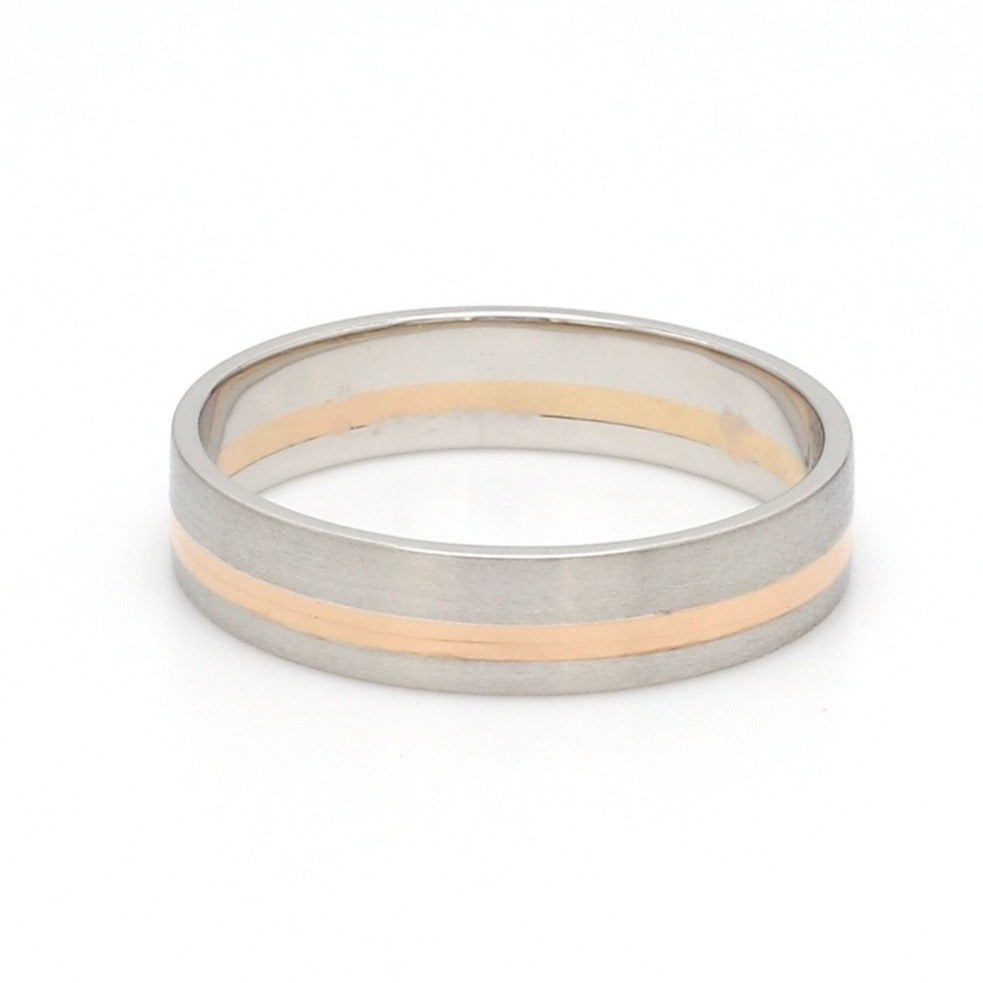 Platinum Ring with a Rose Gold Streak JL PT 1003   Jewelove.US