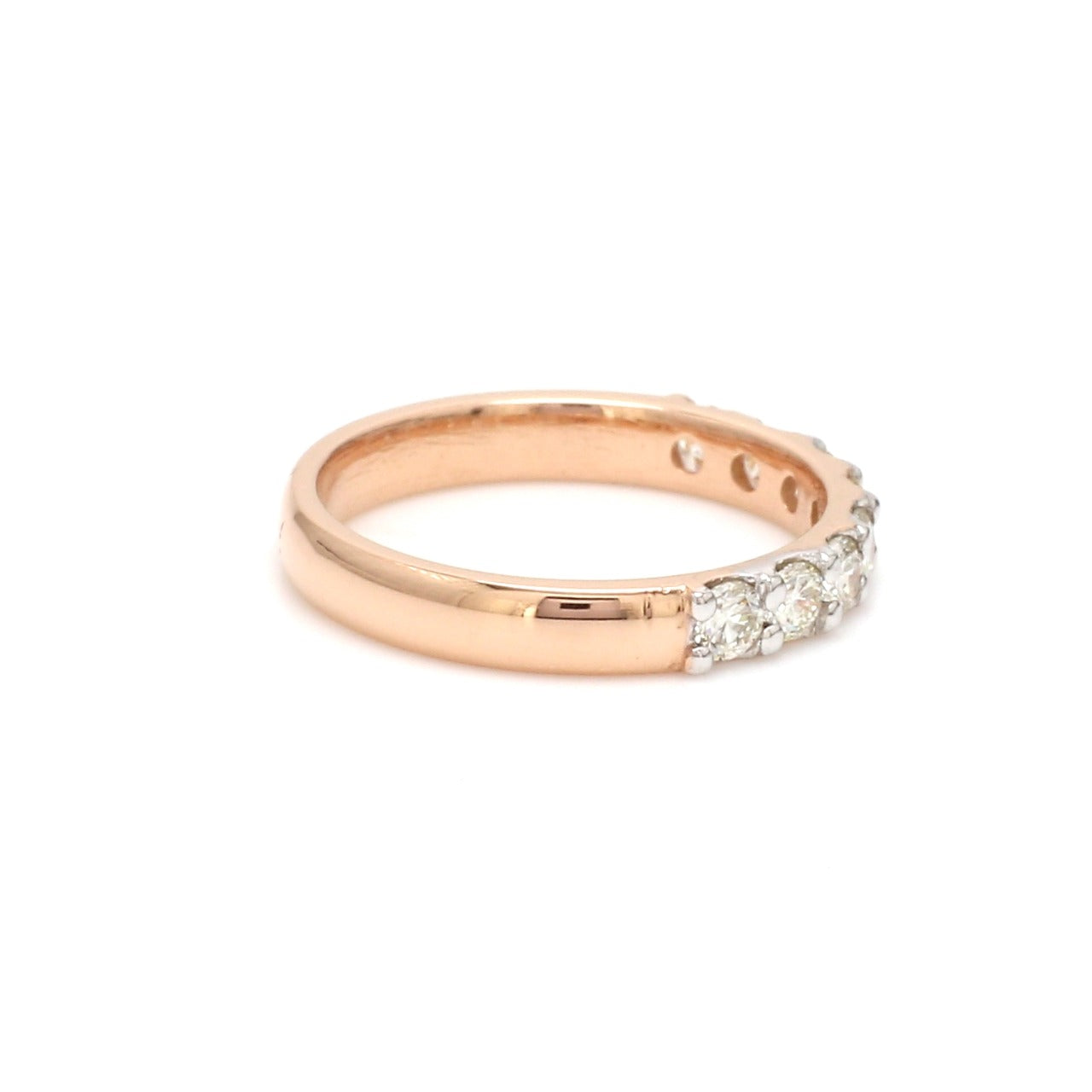 18K Rose Gold Half Eternity Ring with Diamonds for Women JL AU US-0003   Jewelove.US
