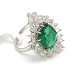 Load image into Gallery viewer, Designer Emerald Gold Ring with Rose Cut Diamonds for Women JL AU 22RG0095   Jewelove
