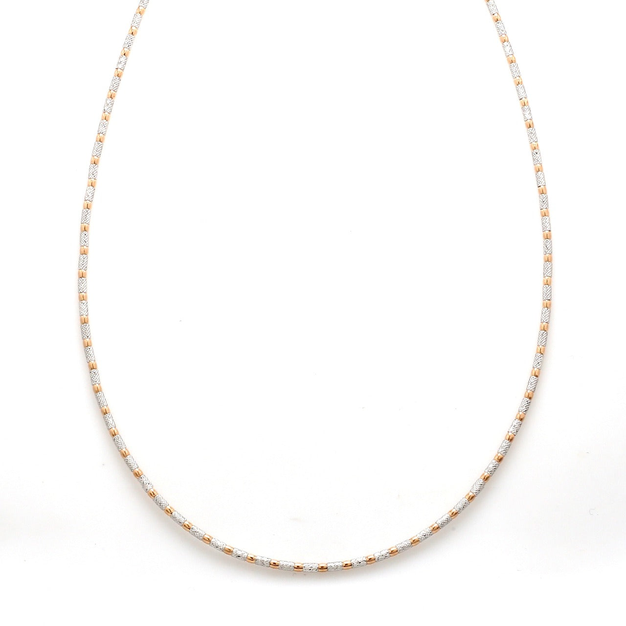 Japanese Sparkling Platinum & Rose Gold Chain for Women JL PT CH 1067   Jewelove.US