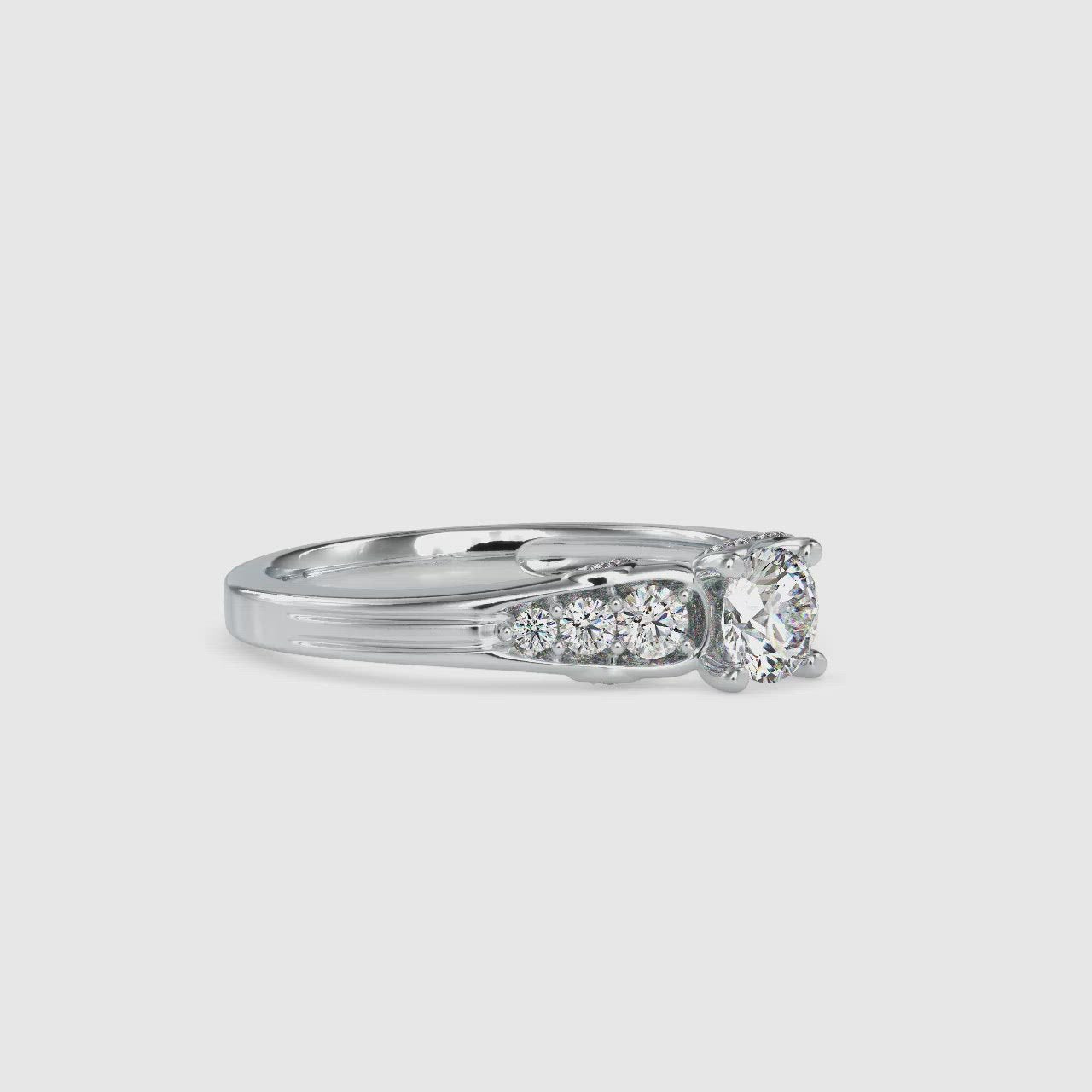 30-Pointer Diamond Shank Platinum Ring for Women JL PT 0043