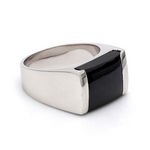 Load image into Gallery viewer, Customised Platinum Ring with Black Stone
