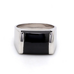 Load image into Gallery viewer, Customised Platinum Ring with Black Stone
