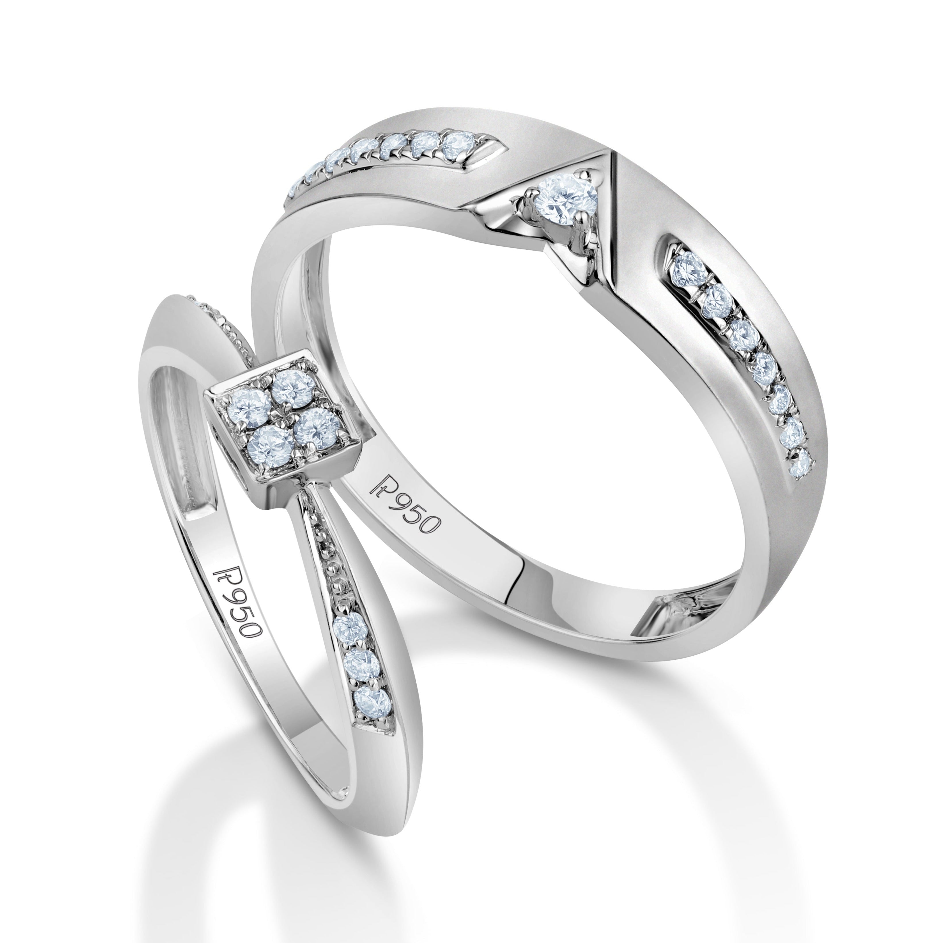 Designer Platinum Love Bands with Diamond JL PT 1066   Jewelove.US