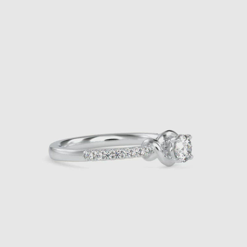 Designer Platinum Solitaire Engagement Ring for Women with Diamond Accents JL PT G-113