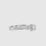 Load and play video in Gallery viewer, Designer Platinum Solitaire Engagement Ring for Women with Diamond Accents JL PT G-113
