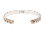 Load image into Gallery viewer, Designer Platinum &amp; Rose Gold Open Kada Cuff Bracelet for Men JL PTB 1081   Jewelove.US
