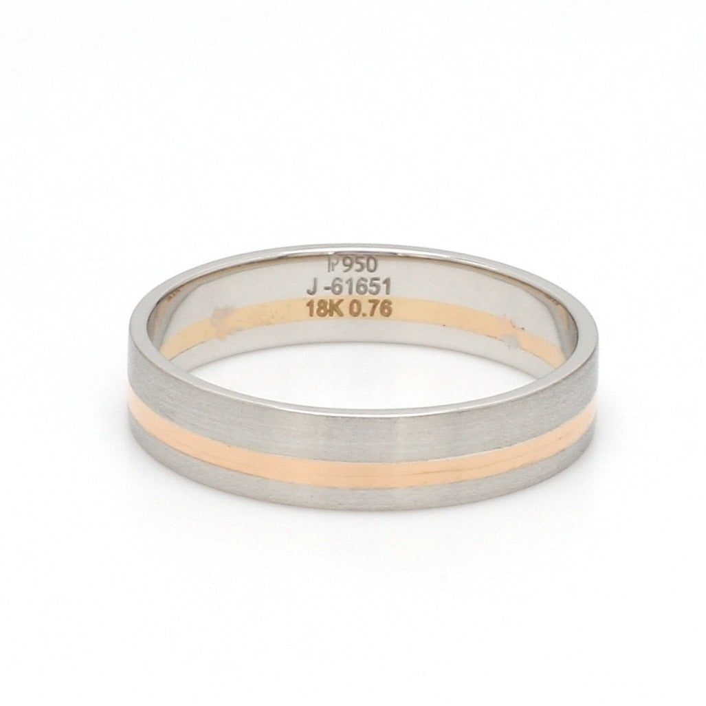 Platinum Ring with a Rose Gold Streak JL PT 1003   Jewelove.US