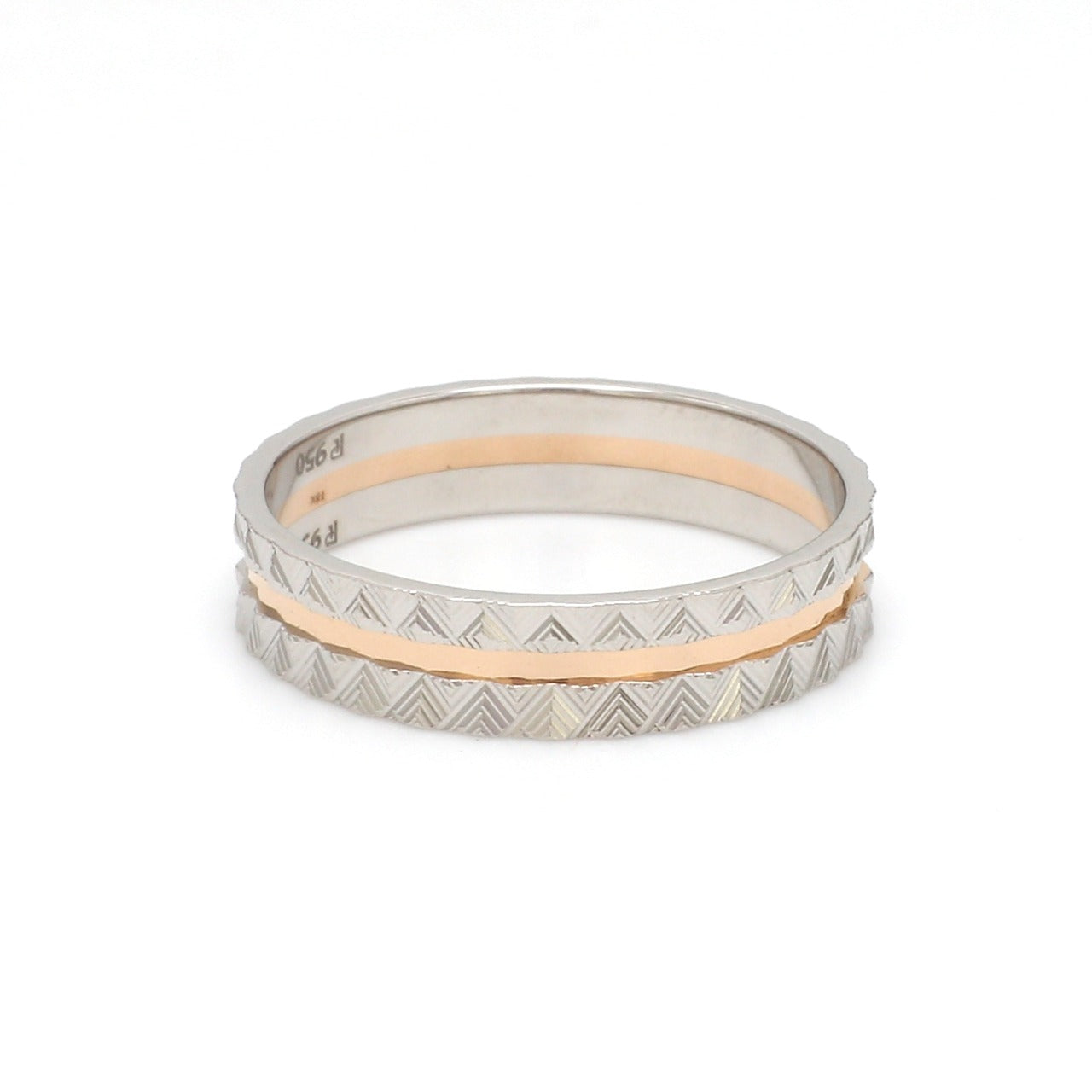 Designer Unisex Platinum & Rose Gold Couple Rings JL PT 1120  Men-s-Ring-only Jewelove.US