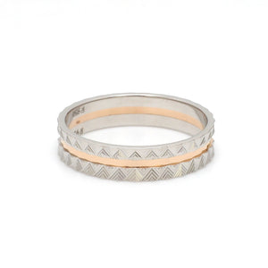 Designer Unisex Platinum & Rose Gold Couple Rings JL PT 1120  Men-s-Ring-only Jewelove.US