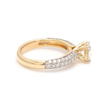 Load image into Gallery viewer, 70 Pointer Gold Solitaire Engagement Ring with 3 Row Diamonds JL AU 462-A   Jewelove.US
