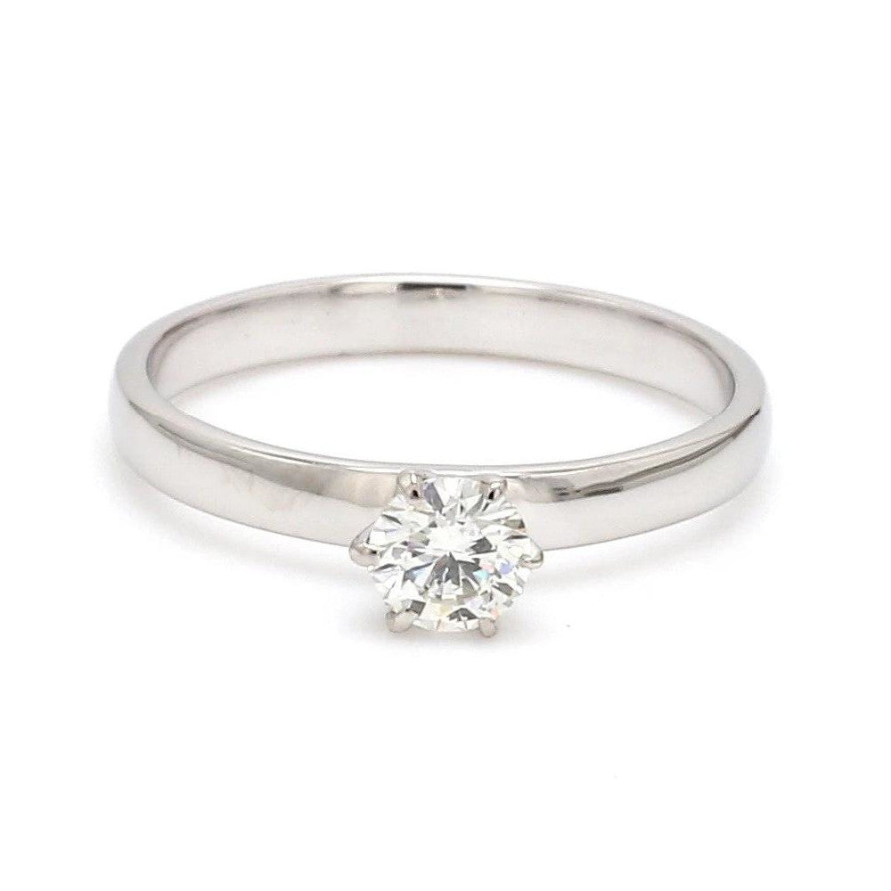20 Pointer Classic 6 Prong Solitaire Ring made in Platinum SKU 0012-A