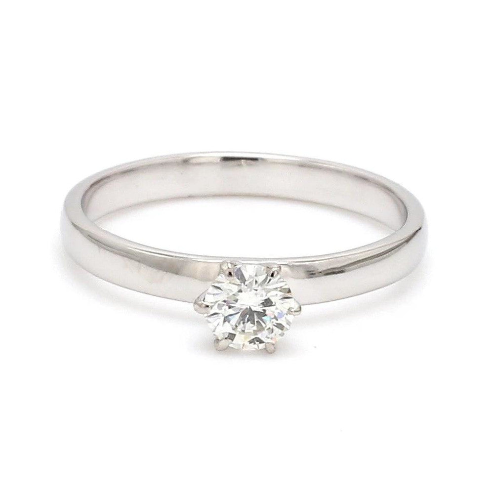 20 Pointer Classic 6 Prong Solitaire Ring made in Platinum SKU 0012-A   Jewelove.US