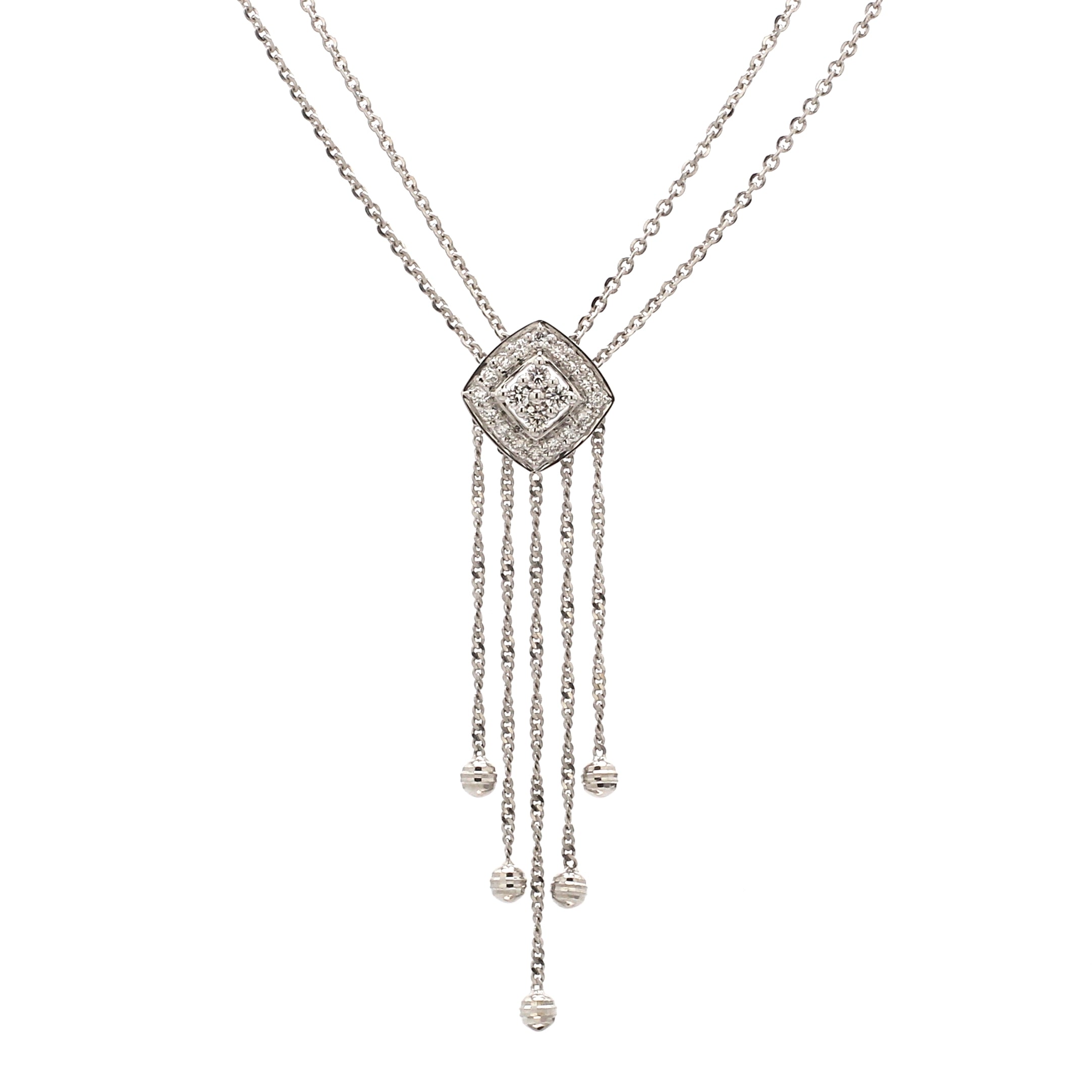 Elegant Platinum Evara Diamond Necklace & Earrings with Diamonds for Women JL PTN 717
