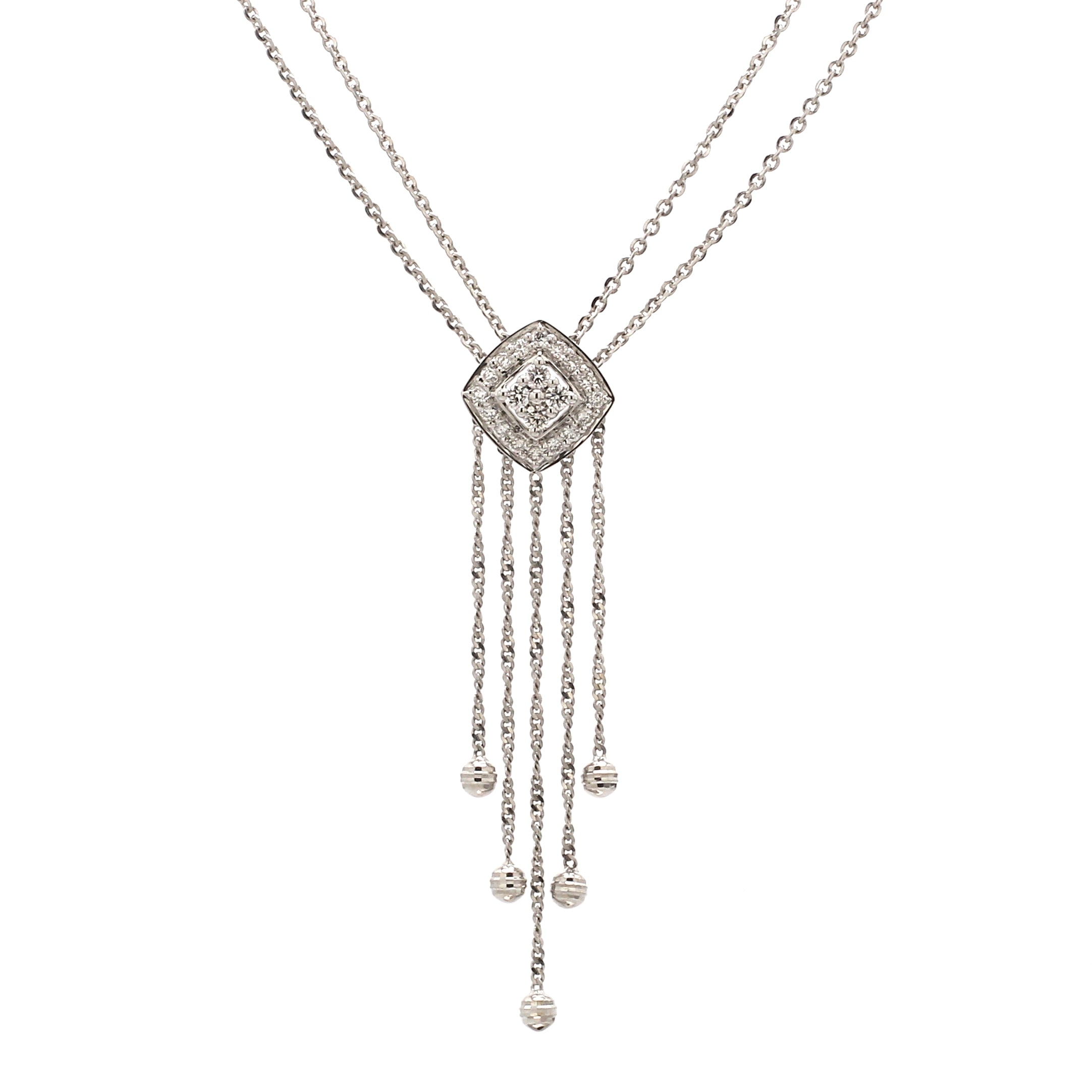 Elegant Platinum Evara Diamond Necklace & Earrings with Diamonds for Women JL PTN 717   Jewelove.US