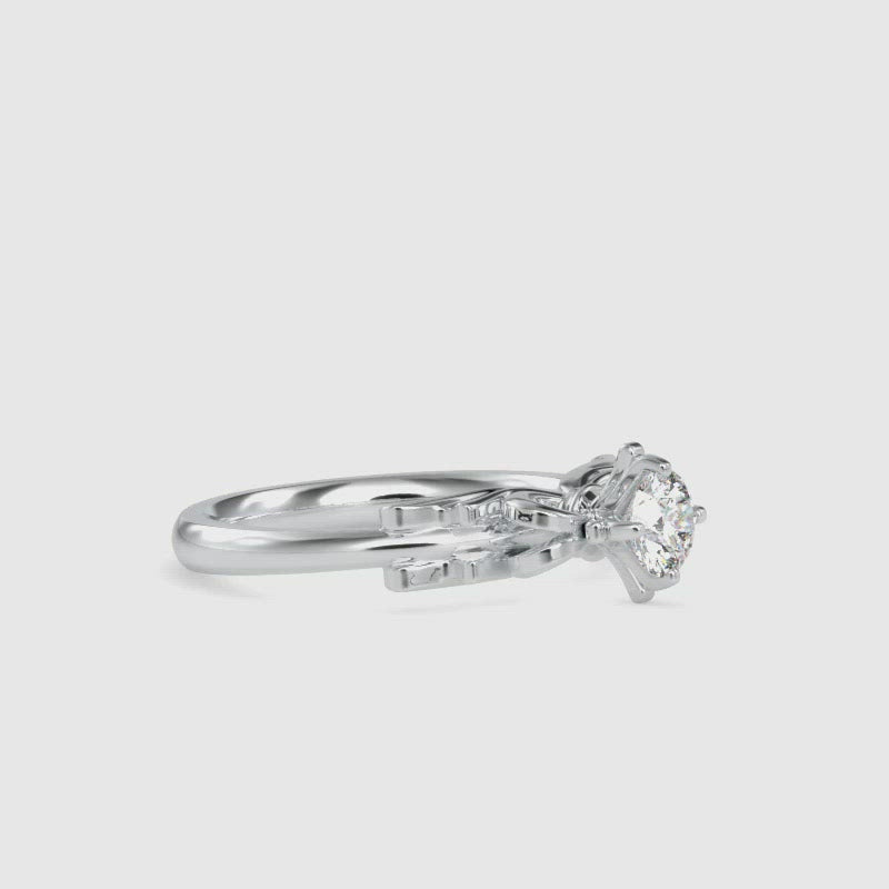 Designer 0.50 cts. Platinum Bow Solitaire Engagement Ring JL PT G-108
