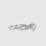Load and play video in Gallery viewer, Designer 0.50 cts. Platinum Bow Solitaire Engagement Ring JL PT G-108
