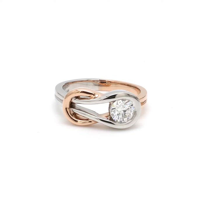 Infinity Platinum Rose Gold Solitaire Ring for Women JL PT 468-A