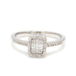 Load image into Gallery viewer, Emerald Cut Solitaire-look Platinum Engagement Ring for Women JL PT 1011   Jewelove
