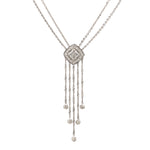 Load image into Gallery viewer, Elegant Platinum Evara Diamond Necklace &amp; Earrings with Diamonds for Women JL PTN 717
