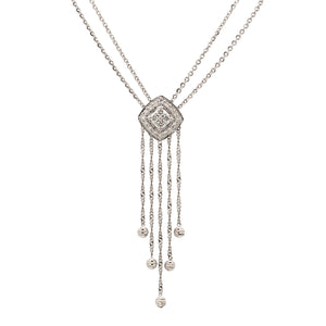 Elegant Platinum Evara Diamond Necklace & Earrings with Diamonds for Women JL PTN 717