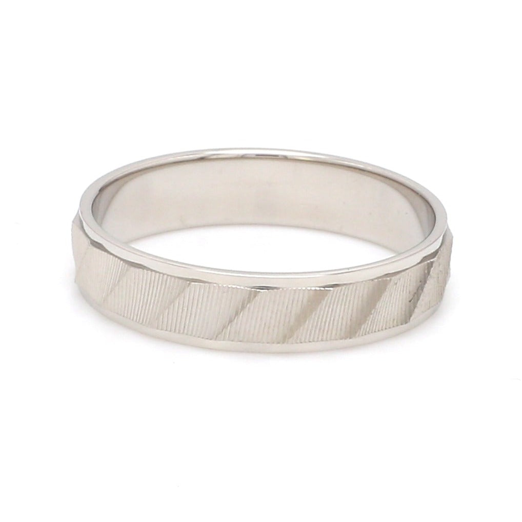 Designer Plain Platinum Love Bands with Unique Slanting Texture JL PT 1108   Jewelove.US