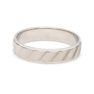 Designer Plain Platinum Love Bands with Unique Slanting Texture JL PT 1108