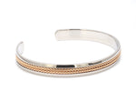 Load image into Gallery viewer, Designer Platinum &amp; Rose Gold Open Kada Cuff Bracelet for Men JL PTB 1081   Jewelove.US
