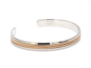 Designer Platinum & Rose Gold Open Kada Cuff Bracelet for Men JL PTB 1081   Jewelove.US