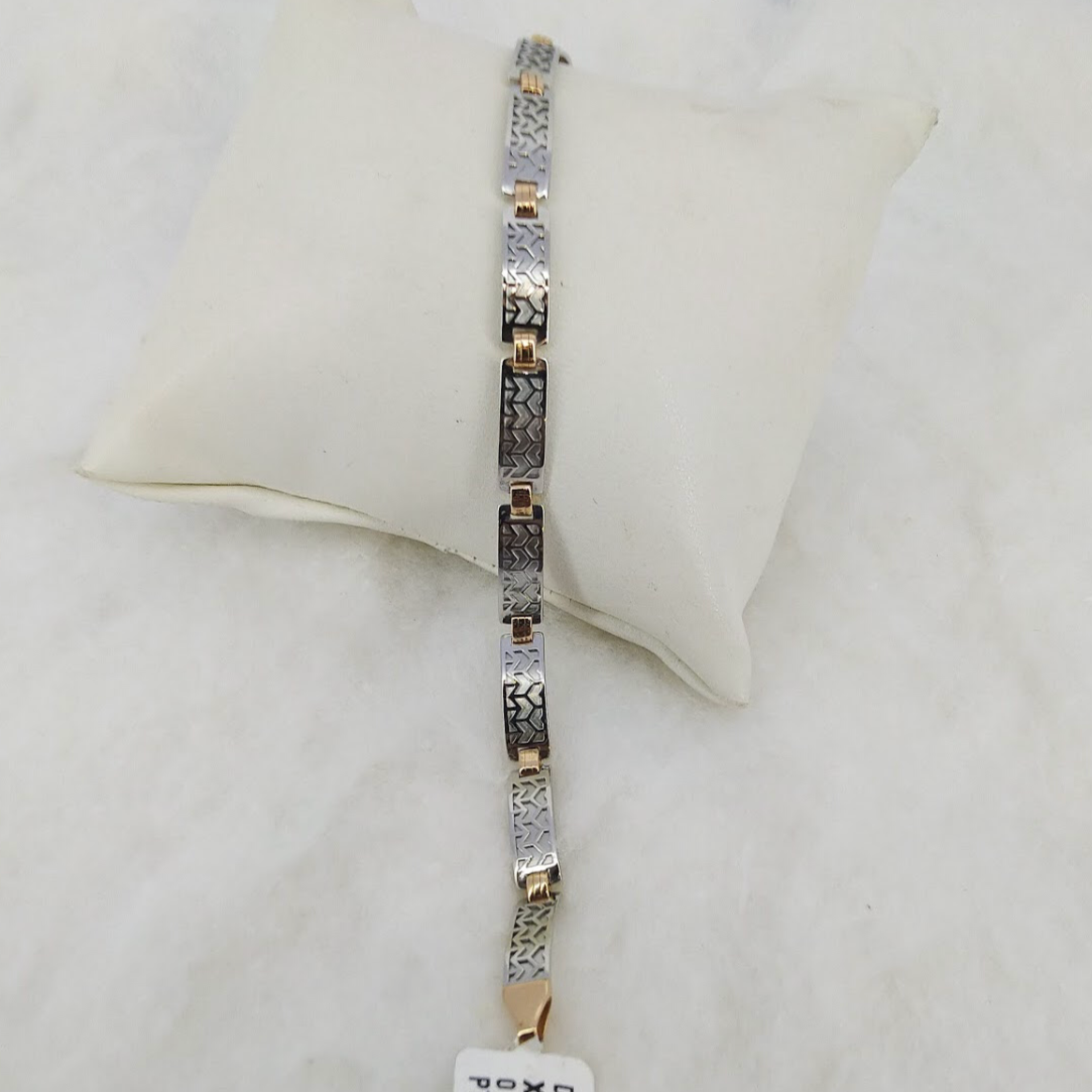 Platinum & Rose Gold Bracelet for Men JL PTB 1062   Jewelove.US