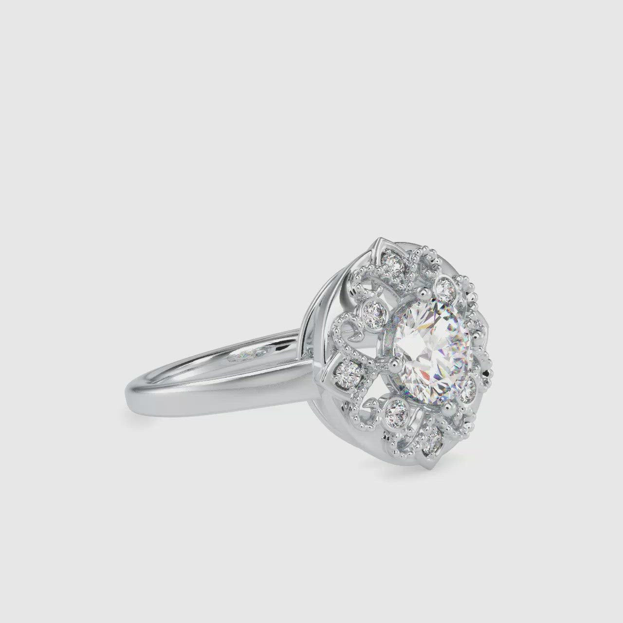 0.30cts. Solitaire Designer Platinum Diamond Engagement Ring JL PT 0044