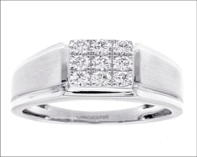 9 Diamond Platinum Ring for Men JL PT 940  SI-IJ Jewelove.US