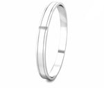 Load image into Gallery viewer, Flat Top Platinum Kada with 2 Grooves for Men JL PTB 712   Jewelove.US
