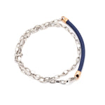 Load image into Gallery viewer, Men of Platinum | Platinum Fabric Link Bracelet with Rose Gold JL PTB 716
