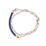 Load image into Gallery viewer, Men of Platinum | Platinum Fabric Link Bracelet with Rose Gold JL PTB 716
