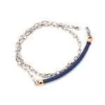 Load image into Gallery viewer, Men of Platinum | Platinum Fabric Link Bracelet with Rose Gold JL PTB 716

