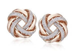 Load image into Gallery viewer, Customised 14K Rose Gold + White Gold earrings with diamonds   Jewelove.US
