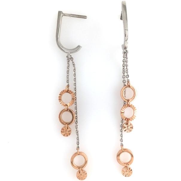 Designer Plain Platinum & Rose Gold Earrings JL PT E 764   Jewelove.US