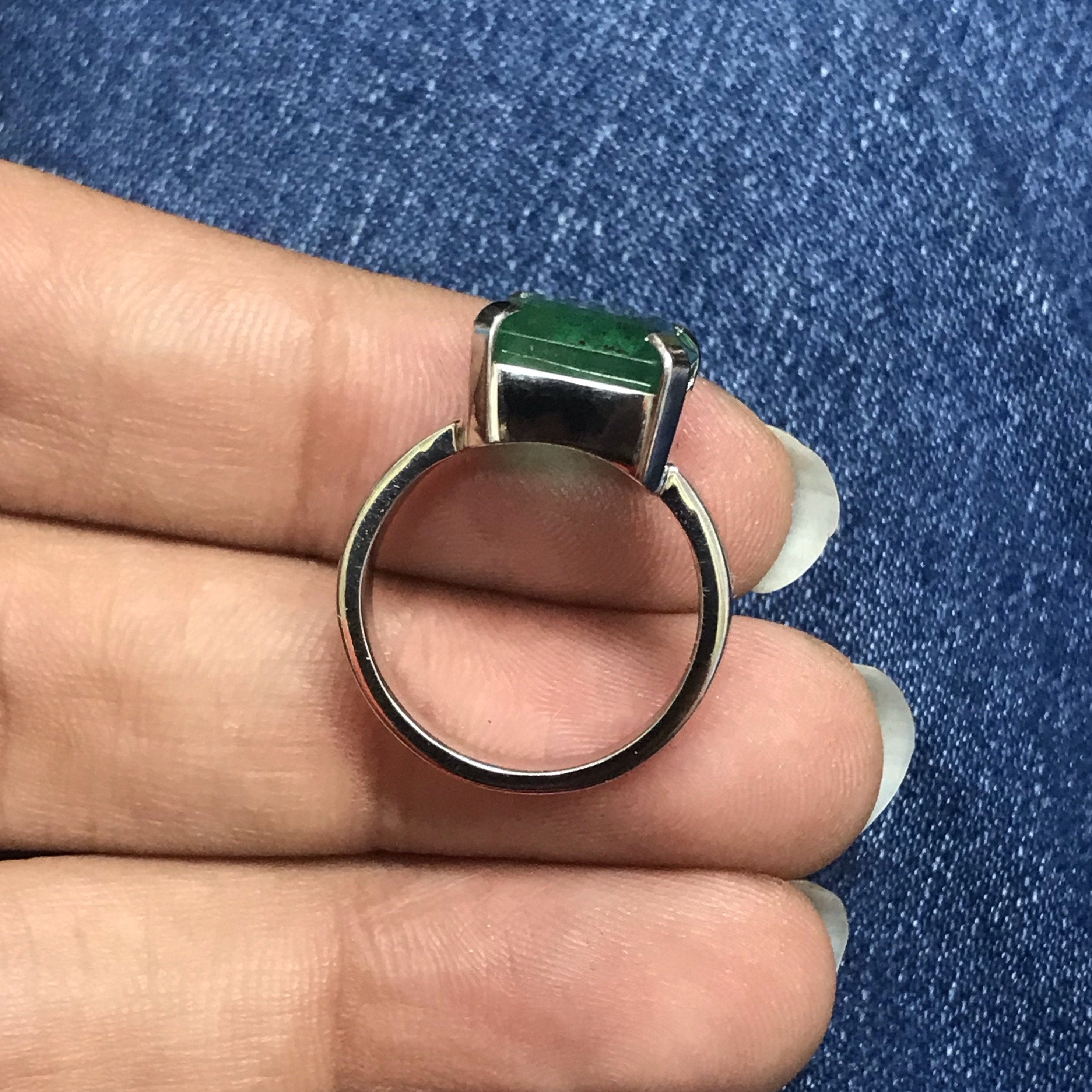 Customised Platinum Ring with Emerald