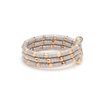 Load image into Gallery viewer, Flexible 3-row Platinum &amp; Rose Gold Ring with Diamond Cut Balls JL PT 722
