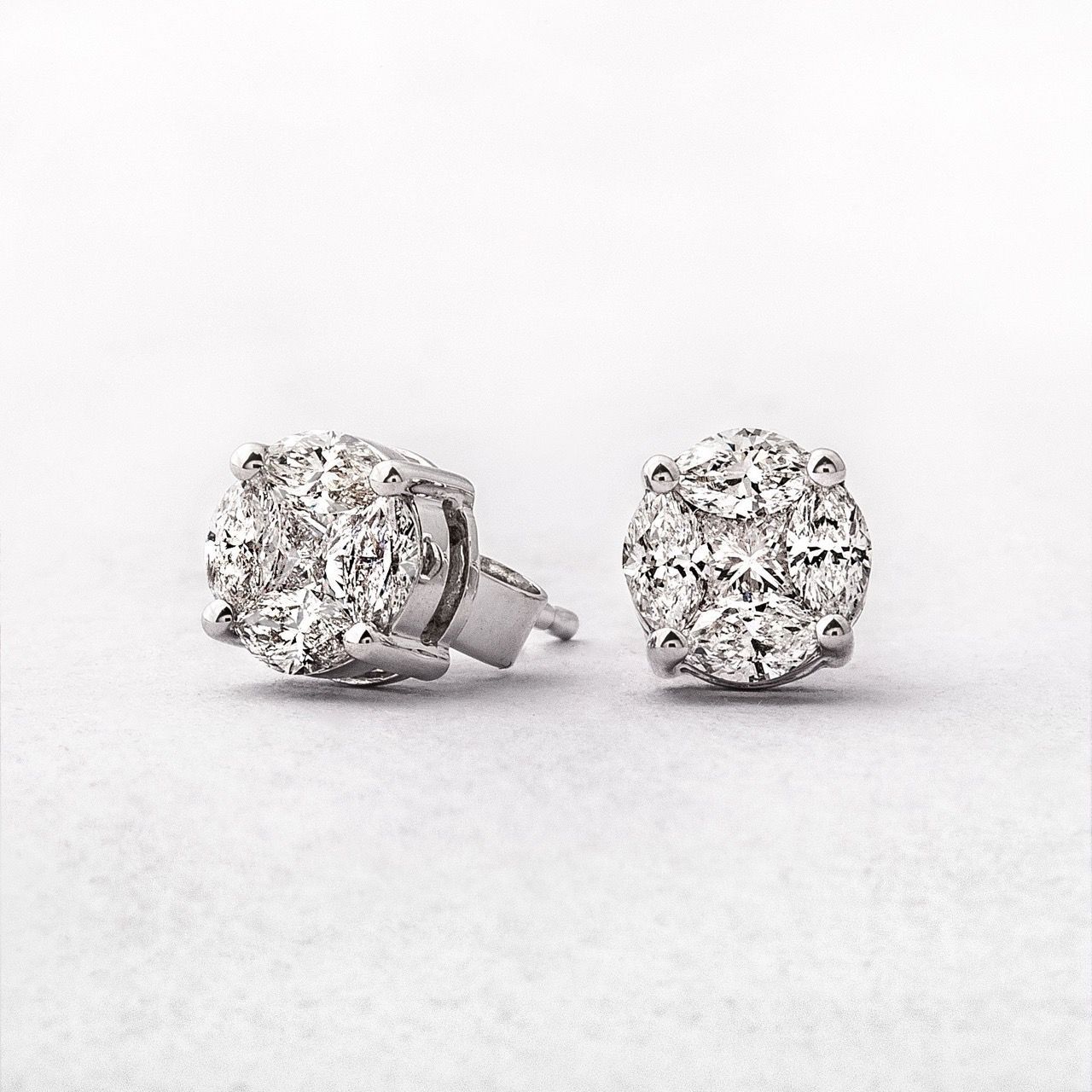 Invisible set hotsell diamond earrings