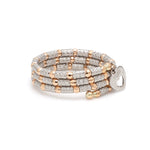 Load image into Gallery viewer, Flexible 3-row Platinum &amp; Rose Gold Ring with Diamond Cut Balls JL PT 722
