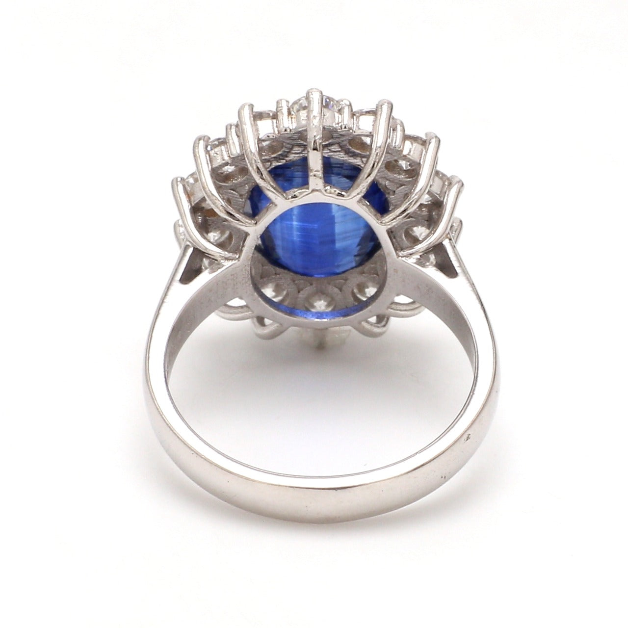 Customised 18K white gold & kyanite ring with diamonds   Jewelove™