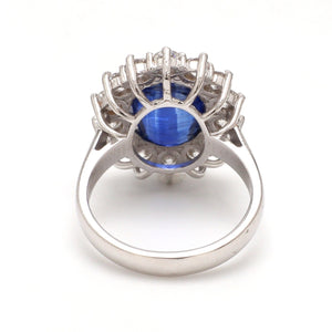 Customised 18K white gold & kyanite ring with diamonds   Jewelove™