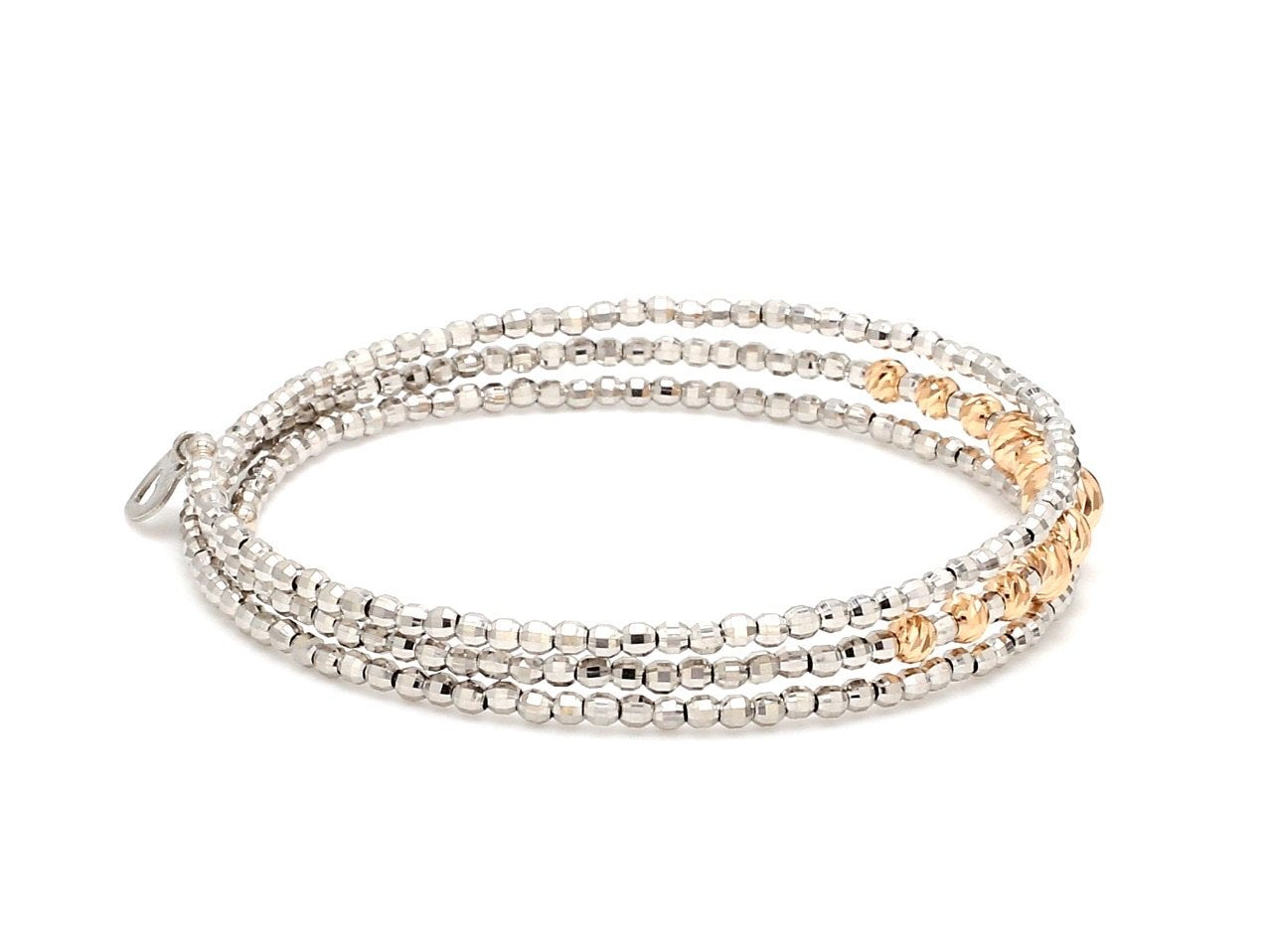 Dazzling Shiny 3-row Flexible Japanese Platinum & Rose Gold Bracelet for Women JL PTB 724   Jewelove.US