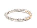Load image into Gallery viewer, Dazzling Shiny 3-row Flexible Japanese Platinum &amp; Rose Gold Bracelet for Women JL PTB 724
