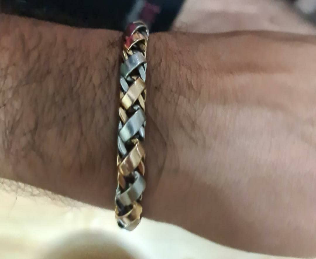 Heavy Platinum & Gold Bracelet for Men JL PTB 641-RG   Jewelove.US