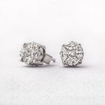 Load image into Gallery viewer, Solitaire Look Invisible Setting Earrings in Platinum JL PT E 299  Platinum Jewelove
