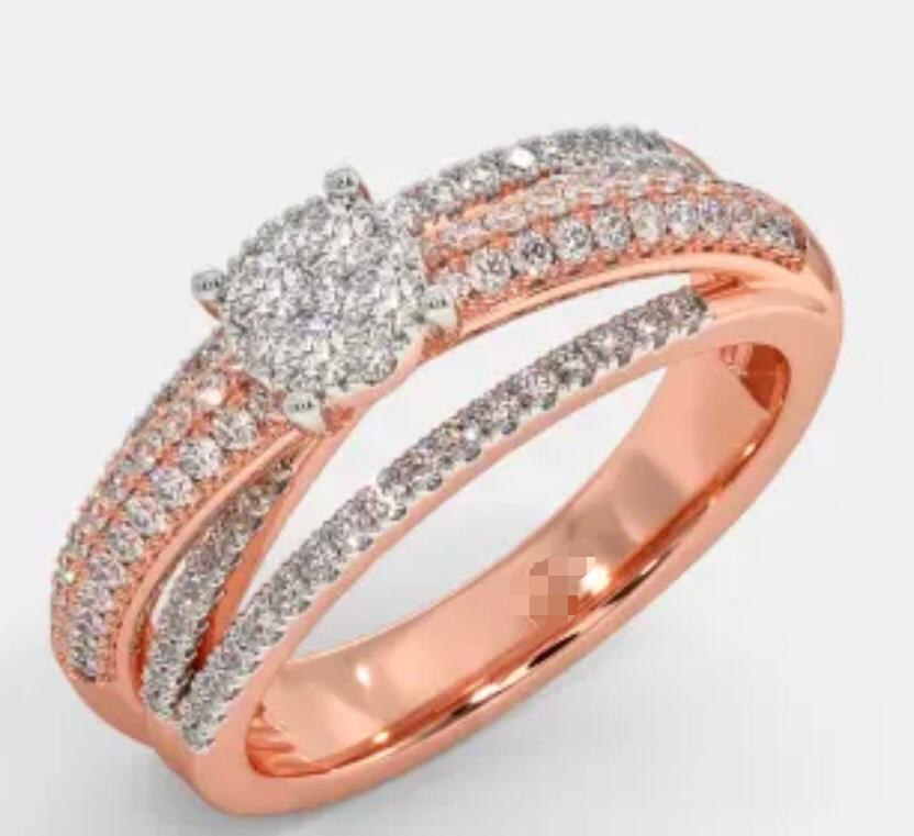 Customised 18K Rose Gold ring with diamonds   Jewelove