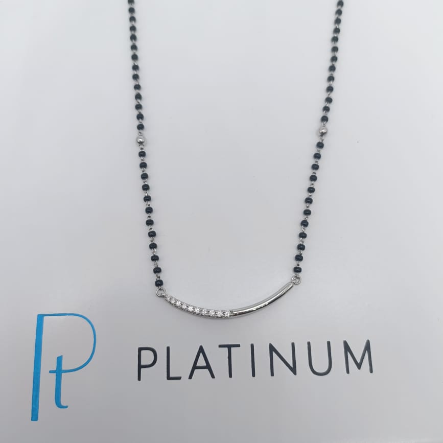 Platinum Mangalsutra Diamond Pendant Chain for Women JL PT CH 1152   Jewelove.US